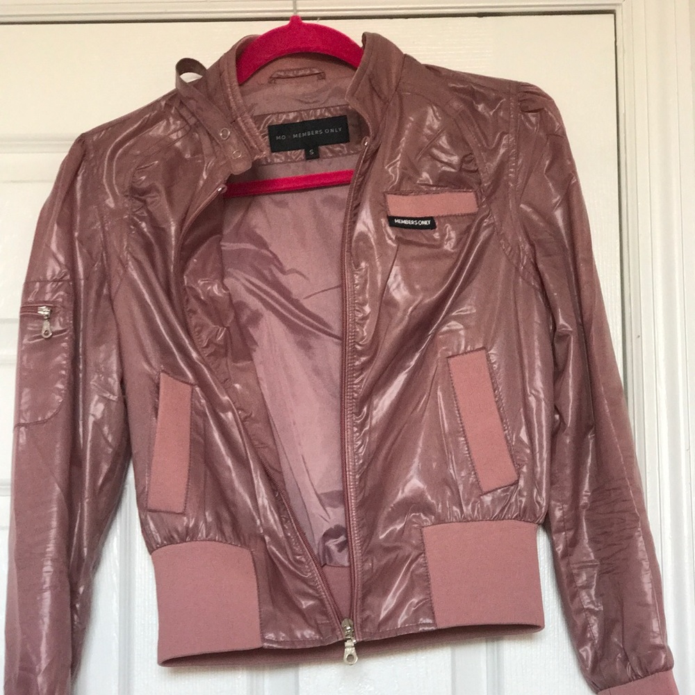 Members Only bomber pink jacket